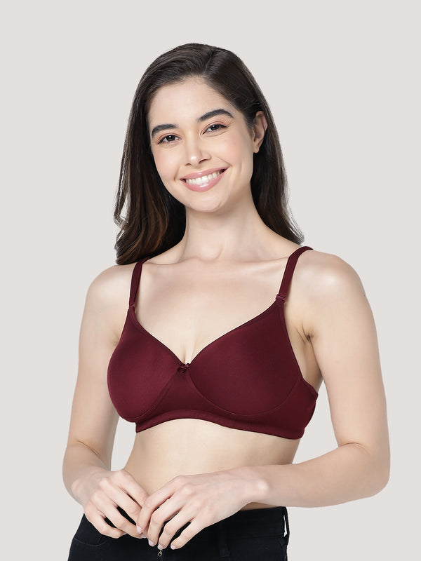 Emily Lightly Padded Multiway Everyday Bra | Pack of 3-P.MAROON P.MAROON P.MAROON