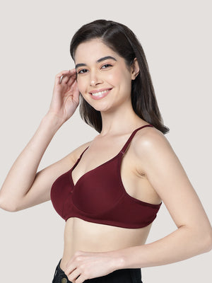 Emily Lightly Padded Multiway Everyday Bra | Pack of 3-P.MAROON P.MAROON P.MAROON