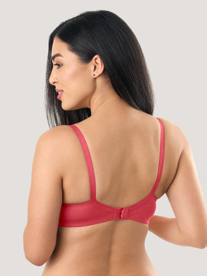 Kalyani's Emma Double Layered Seamless Cups Full Coverage Cotton Bras | Pack of 2 | WHITE CORAL