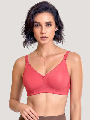 Kalyani's Emma Double Layered Seamless Cups Full Coverage Cotton Bras | Pack of 2 | WHITE CORAL