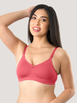 Kalyani's Emma Double Layered Seamless Cups Full Coverage Cotton Bras | Pack of 2 | WHITE CORAL