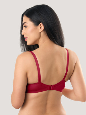 Kalyani's Emma Double Layered Seamless Cups Full Coverage Cotton Bras | Pack of 2 | MAROON MAROON