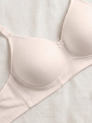 Kalyani's Emma Double Layered Seamless Cups Full Coverage Cotton Bras | Pack of 2 | WHITE WHITE