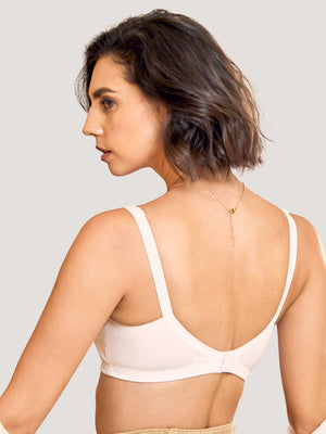 Kalyani's Emma Double Layered Seamless Cups Full Coverage Cotton Bras | Pack of 2 | WHITE WHITE