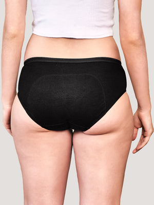 Emy Medium Coverage Period Panties | Pack of 3-BLACK BLACK BLACK