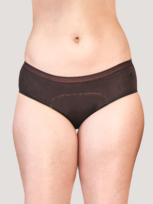 Emy Medium Coverage Period Panties | Pack of 3-BLACK COFFEE MAROON