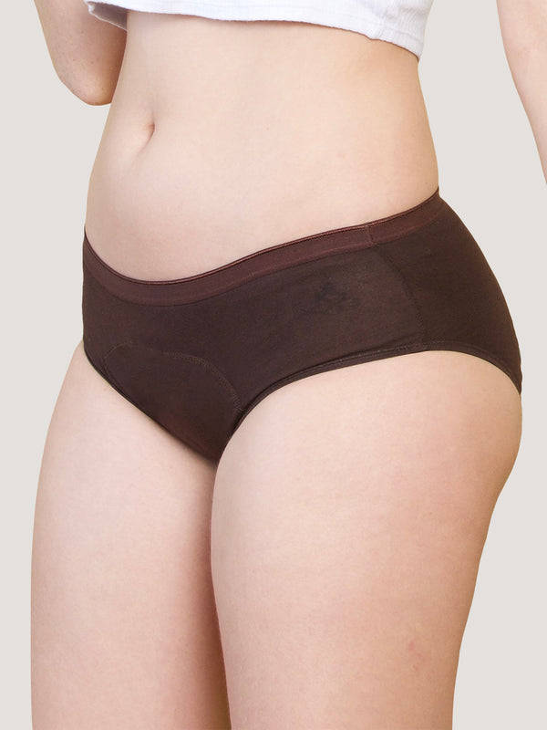 Emy Medium Coverage Period Panties | Pack of 3-COFFEE COFFEE COFFEE