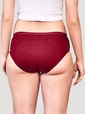 Emy Medium Coverage Period Panties | Pack of 3-BLACK COFFEE MAROON