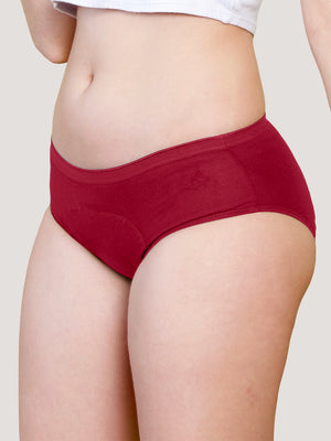 Emy Medium Coverage Period Panties | Pack of 3-MAROON MAROON MAROON