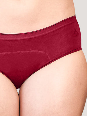 Emy Medium Coverage Period Panties | Pack of 3-MAROON MAROON MAROON