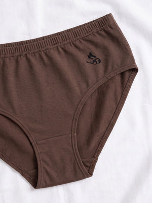Eve 100% Cotton Mid-Waist Hipster Panties for Women | Pack of 3-COFFEE DARK BLUE ORANGE RUST