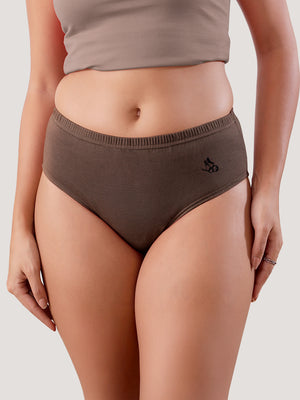 Eve 100% Cotton Mid-Waist Hipster Panties for Women | Pack of 3-COFFEE COFFEE COFFEE