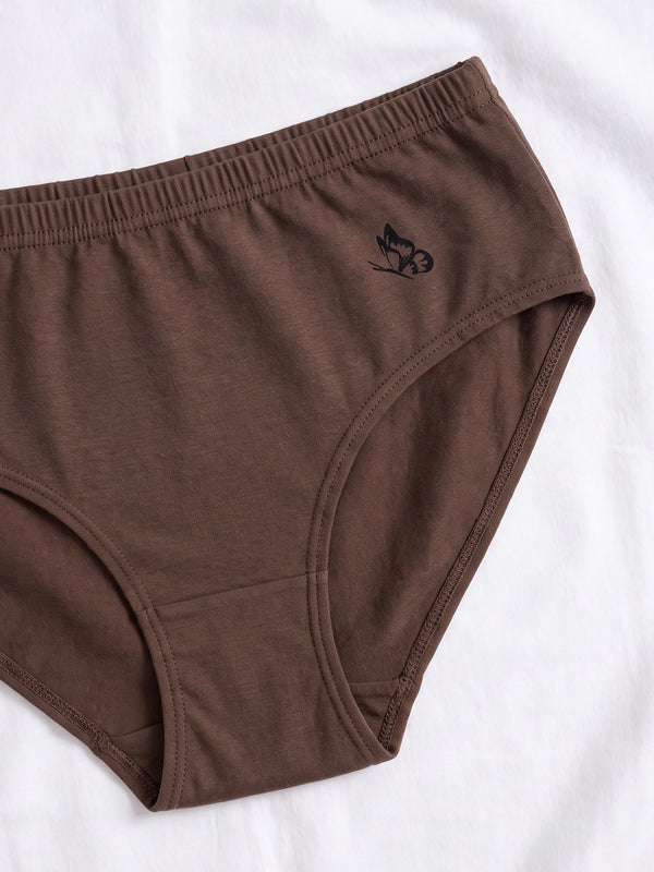 Eve 100% Cotton Mid-Waist Hipster Panties for Women | Pack of 3-COFFEE COFFEE COFFEE
