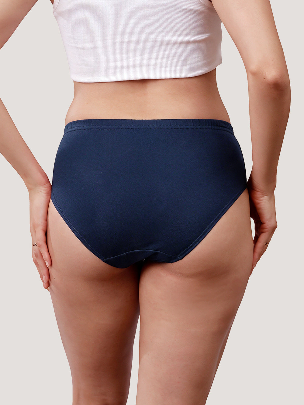 Eve 100% Cotton Mid-Waist Hipster Panties for Women | Pack of 3-DARK BLUE DARK BLUE DARK BLUE