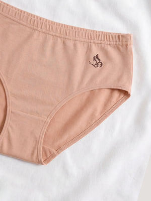 Eve 100% Cotton Mid-Waist Hipster Panties for Women | Pack of 3-FAWN DARK BLUE COFFEE