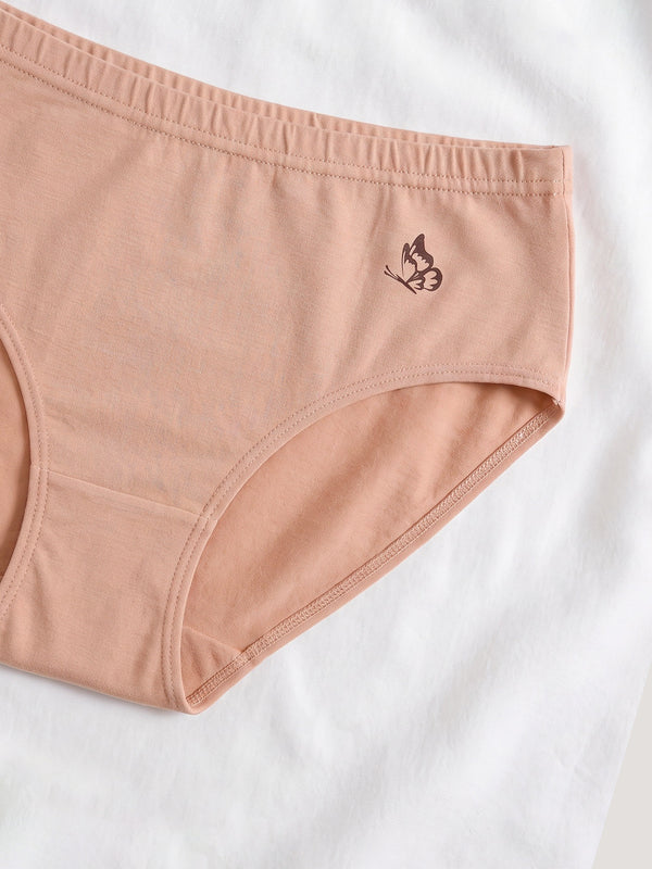 Eve 100% Cotton Mid-Waist Hipster Panties for Women | Pack of 3-FAWN DARK BLUE COFFEE