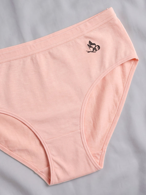 Eve 100% Cotton Mid-Waist Hipster Panties for Women | Pack of 3-L.PEACH OCEAN GREEN P.ROSE