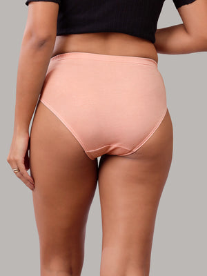 Eve 100% Cotton Mid-Waist Hipster Panties for Women | Pack of 3-L.PEACH L.PEACH L.PEACH