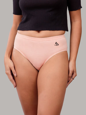 Eve 100% Cotton Mid-Waist Hipster Panties for Women | Pack of 3-L.PEACH L.PEACH L.PEACH