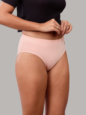 Eve 100% Cotton Mid-Waist Hipster Panties for Women | Pack of 3-L.PEACH L.PEACH L.PEACH