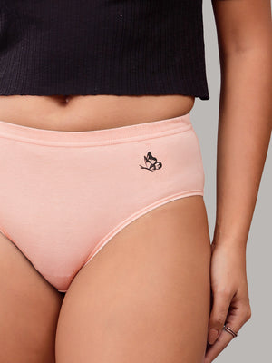 Eve 100% Cotton Mid-Waist Hipster Panties for Women | Pack of 3-L.PEACH L.PEACH L.PEACH