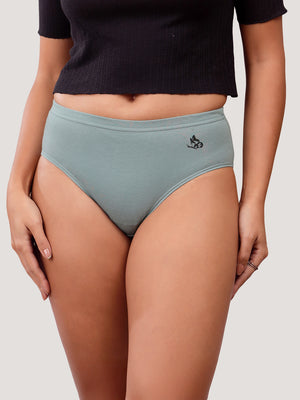 Eve 100% Cotton Mid-Waist Hipster Panties for Women | Pack of 3-L.PEACH OCEAN GREEN P.ROSE