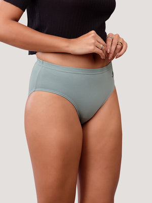 Eve 100% Cotton Mid-Waist Hipster Panties for Women | Pack of 3-L.PEACH OCEAN GREEN P.ROSE