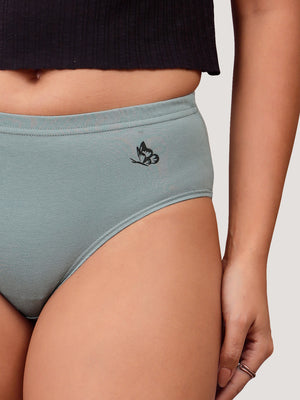 Eve 100% Cotton Mid-Waist Hipster Panties for Women | Pack of 3-OCEAN GREEN OCEAN GREEN OCEAN GREEN