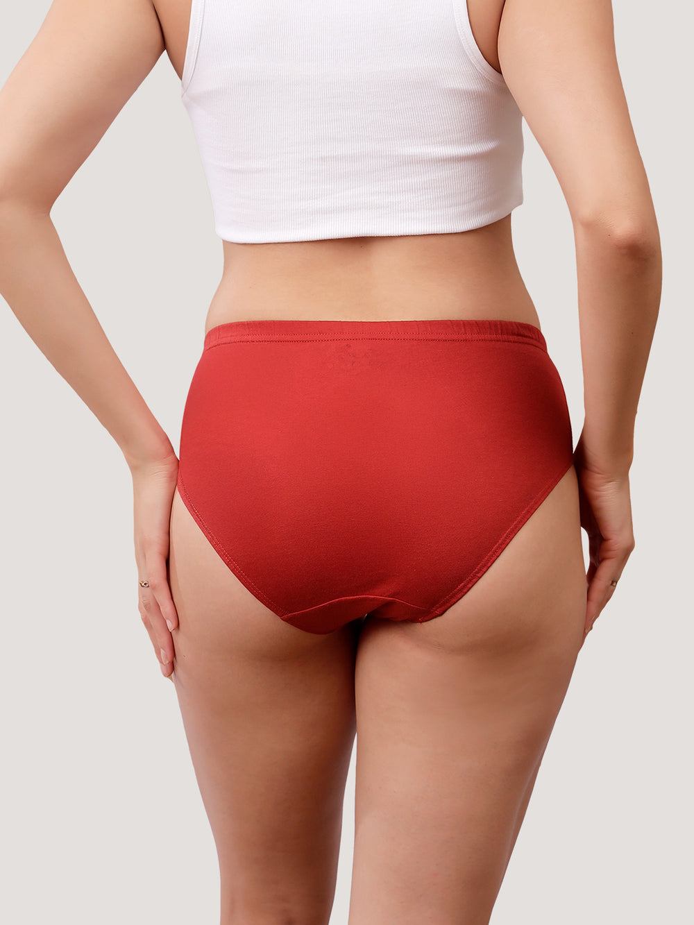 Eve 100% Cotton Mid-Waist Hipster Panties for Women | Pack of 3-ORANGE RUST ORANGE RUST ORANGE RUST