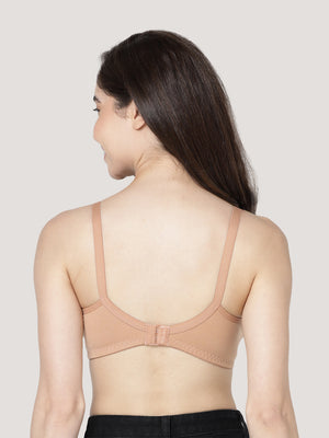 Evlyn Double Layered Cups Regular Bra | Pack of 3-WHITE CAMEL WINE