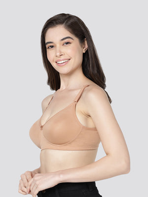 Evlyn Double Layered Cups Regular Bra | Pack of 3 | D.PEACH CAMEL WHITE