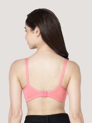 Evlyn Double Layered Cups Regular Bra | Pack of 3-CORAL CORAL CORAL