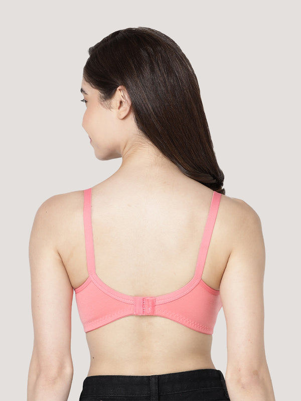 Evlyn Double Layered Cups Regular Bra | Pack of 3-CORAL CORAL CORAL