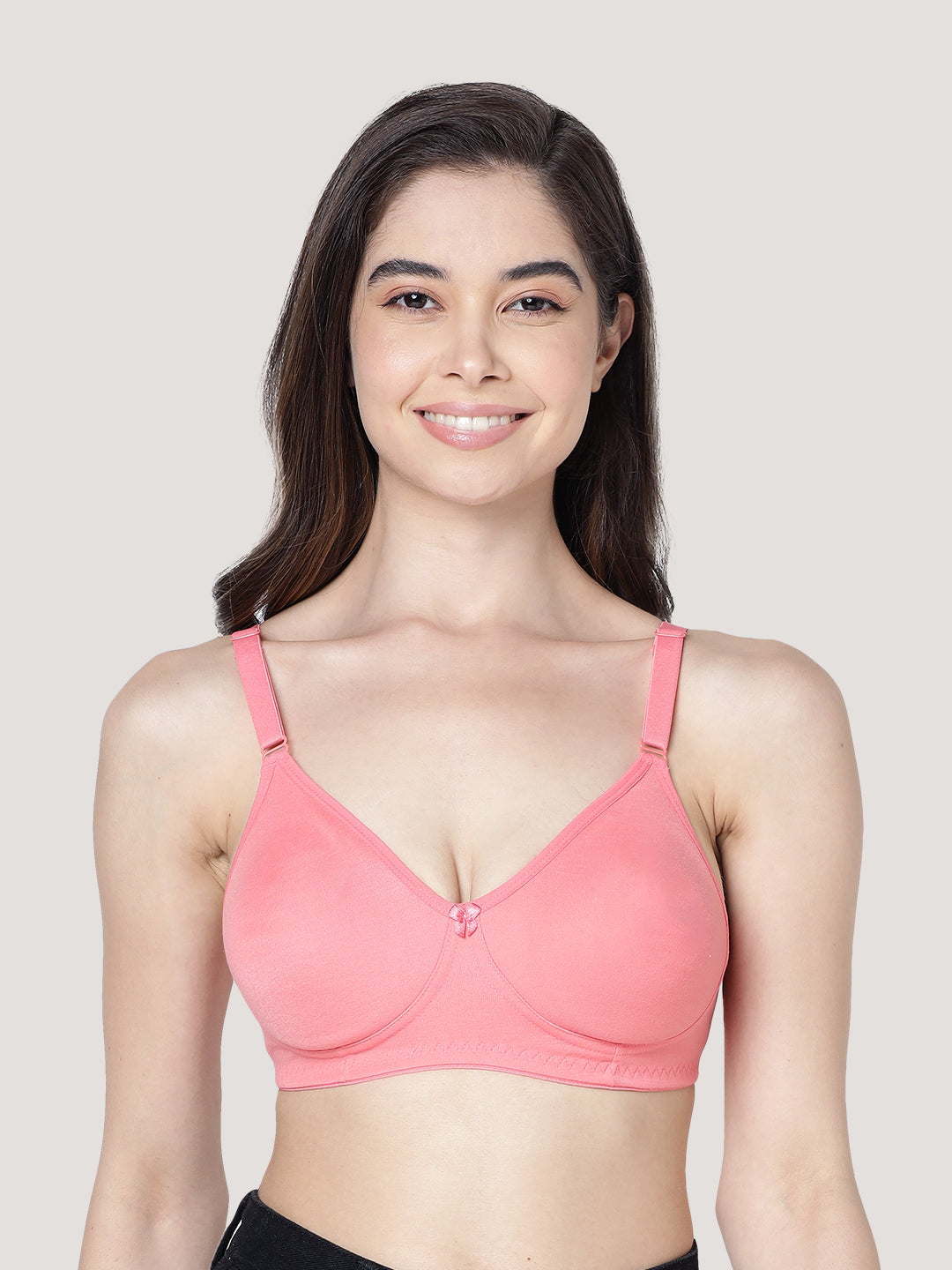 Evlyn Double Layered Cups Regular Bra | Pack of 3-BLACK CORAL ONION