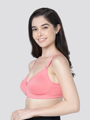 Evlyn Double Layered Cups Regular Bra | Pack of 3 | GREY CORAL BLACK