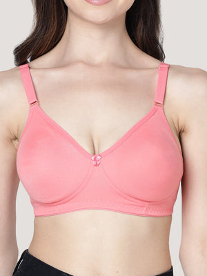 Evlyn Double Layered Cups Regular Bra | Pack of 3-CORAL CORAL CORAL