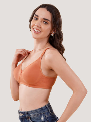 Evlyn Double Layered Cups Regular Bra | Pack of 3 | D.PEACH D.PEACH D.PEACH