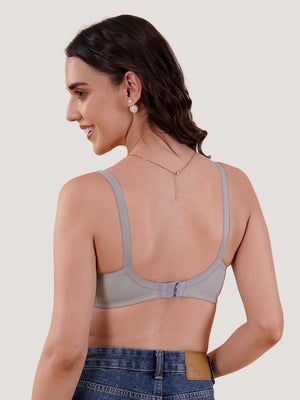Evlyn Double Layered Cups Regular Bra | Pack of 3 | D.PEACH GREY BLACK