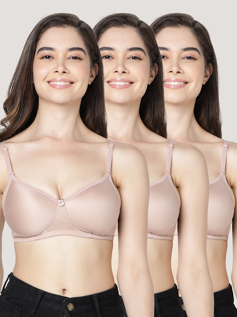 Kalyani Maria Seamless Light Padded Fuller Cups Everyday Bra | Pack of 3