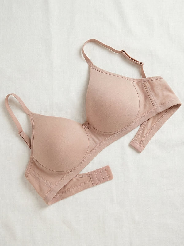 Kalyani Kirti Seamless Cups Non Padded Everyday T-Shirt Bra | Pack of 2-FAWN WHITE