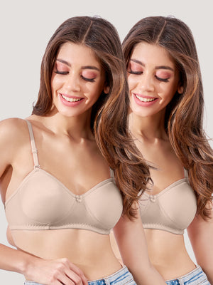 K LINGERIE Roxy Girl's Non Padded Multiway Straps Demi Cup Balconette Bra-GREY GREY