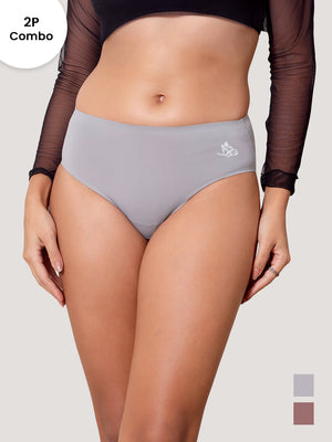 Bliss Bonded Technology Seamless Hipster Panties for Women | GREY ROSY BROWN
