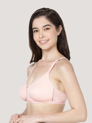 Gloria Full Coverage Double Layered Cups Everyday Bra | Pack of 3-PEACH PEACH PEACH