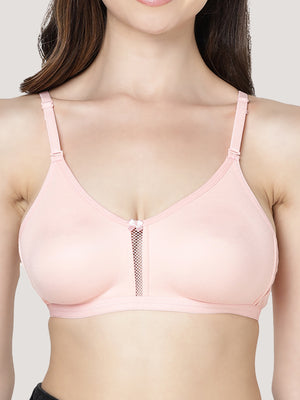 Gloria Full Coverage Double Layered Cups Everyday Bra | Pack of 3-BLACK CAMEL PEACH