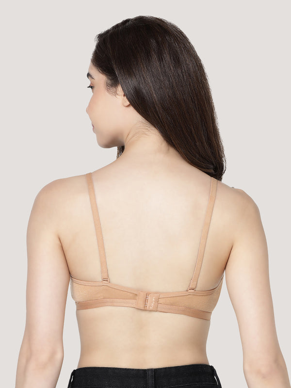 Gloria Full Coverage Double Layered Cups Everyday Bra | Pack of 3-BLACK CAMEL PEACH