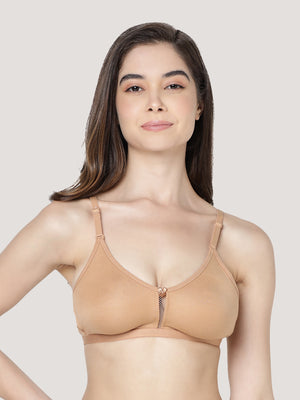 Gloria Full Coverage Double Layered Cups Everyday Bra | Pack of 3-BLACK CAMEL PEACH