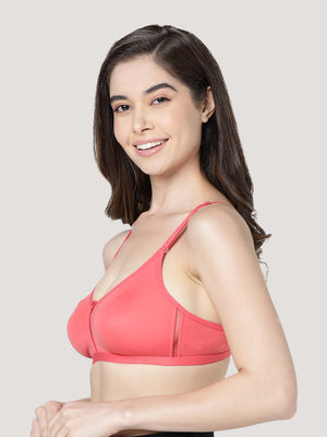 Gloria Full Coverage Double Layered Cups Everyday Bra | Pack of 3-HOT PINK HOT PINK HOT PINK