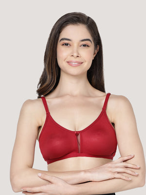 Gloria Full Coverage Double Layered Cups Everyday Bra | Pack of 3-BLACK PEACH MAROON