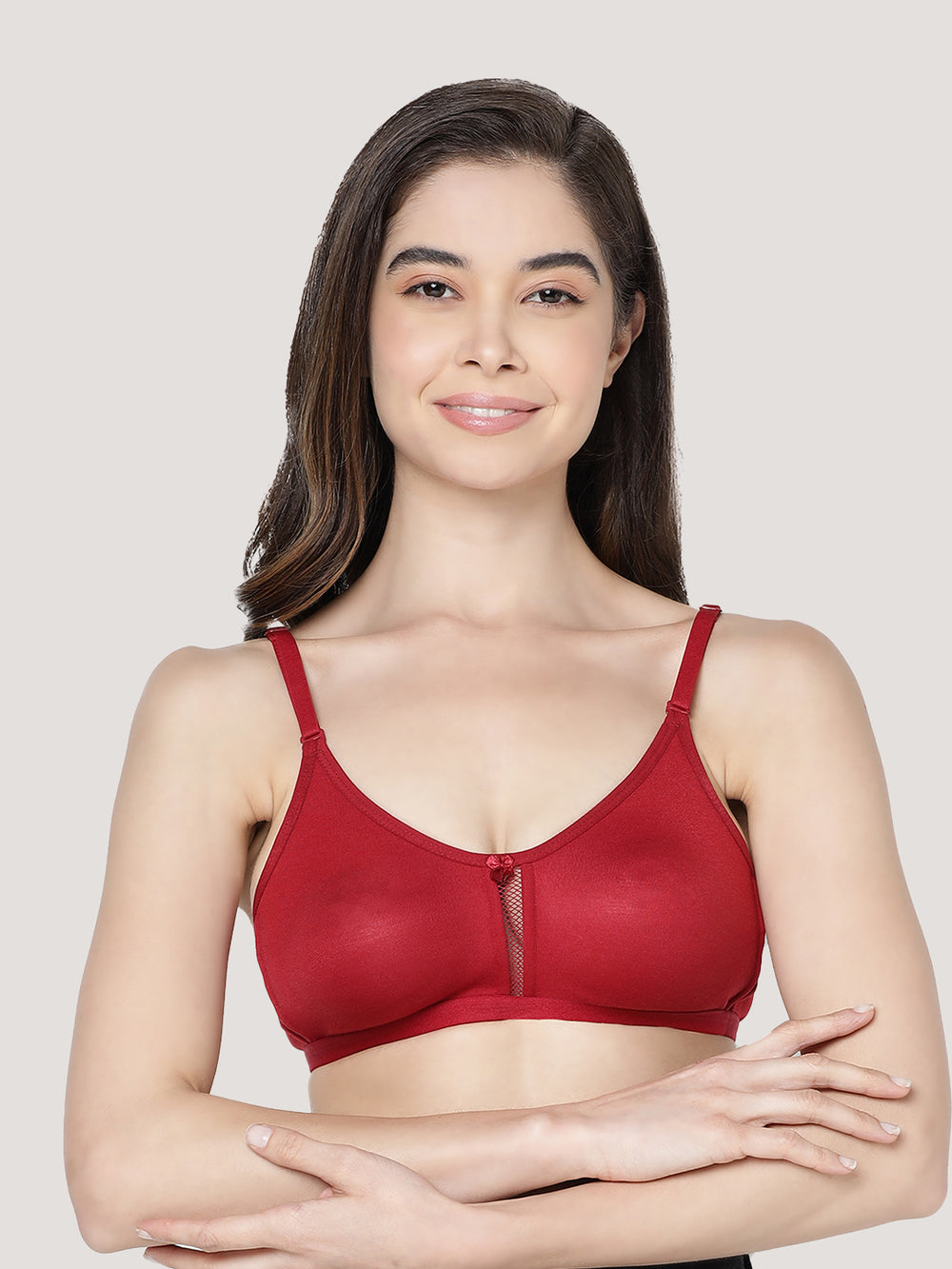 Gloria Full Coverage Double Layered Cups Everyday Bra | Pack of 3-MAROON WHITE CAMEL