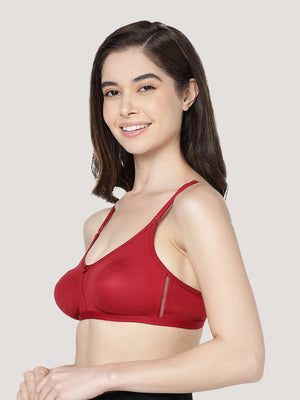 Gloria Full Coverage Double Layered Cups Everyday Bra | Pack of 3-BLACK PEACH MAROON